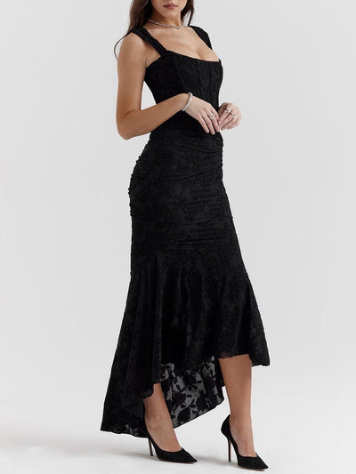 לורן™ | שמלת מקסי פרחונית כחולה