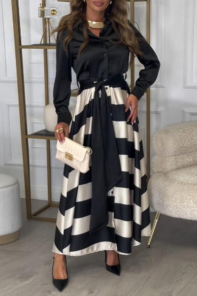 אמה™ | שמלת פסים אלגנטית