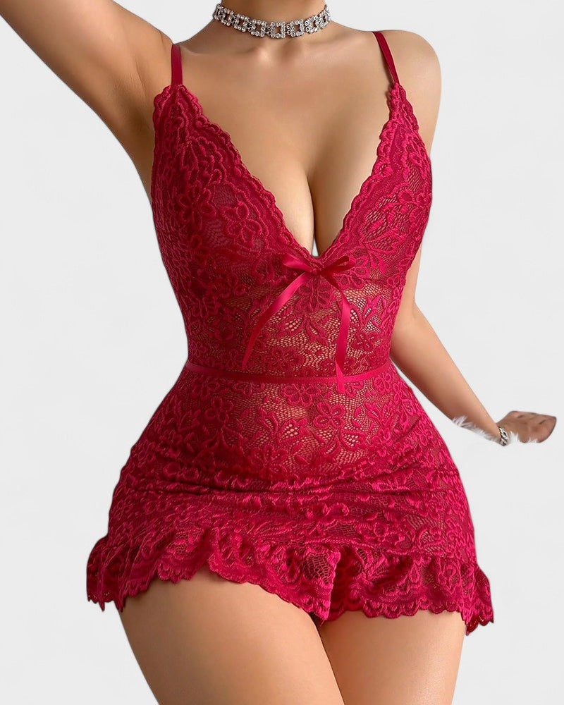 רוזלי | שמלת לילה בלונדינית עם מחשוף עמוק