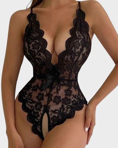 אגנס | בודיי בגד גוף בצבע בז' עם שרוול קצר ללא צווארון