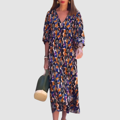 פרנסס™ | שמלת V-ניק אלגנטית