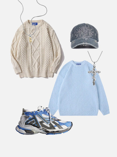 אליה™ | סוודר קלאסי סרוג