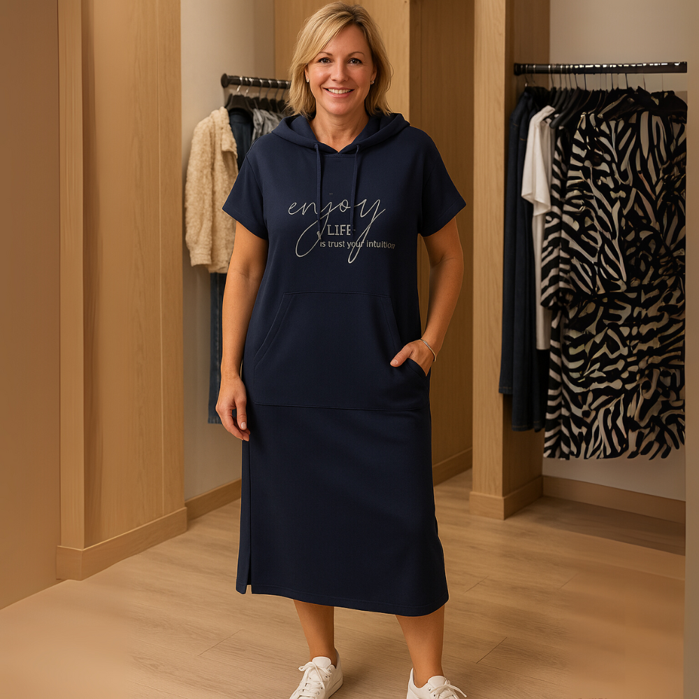 נטשה™ | שמלת קפוצ’ון קז’ואל