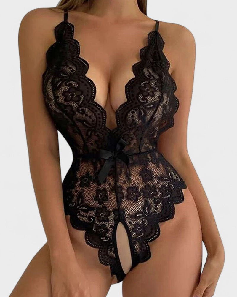 אגנס | בודיי בגד גוף בצבע בז' עם שרוול קצר ללא צווארון