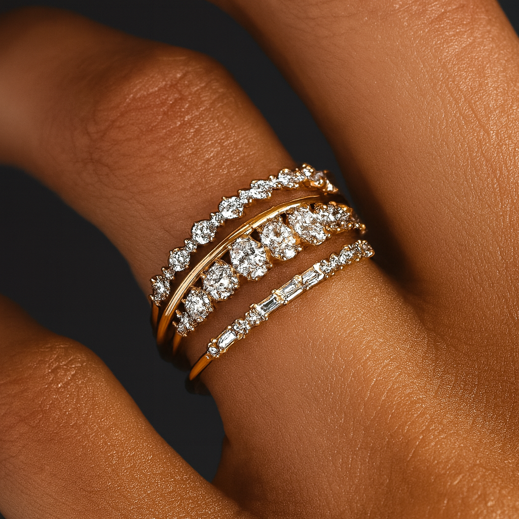 וינטג’™ | סט טבעות זירקוניה וינטג’