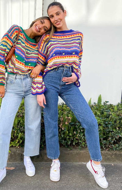 דנה™ | סוודר קלאסי סרוג