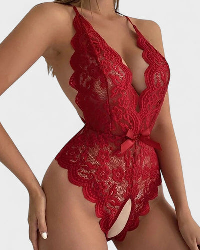 אגנס | בודיי בגד גוף בצבע בז' עם שרוול קצר ללא צווארון