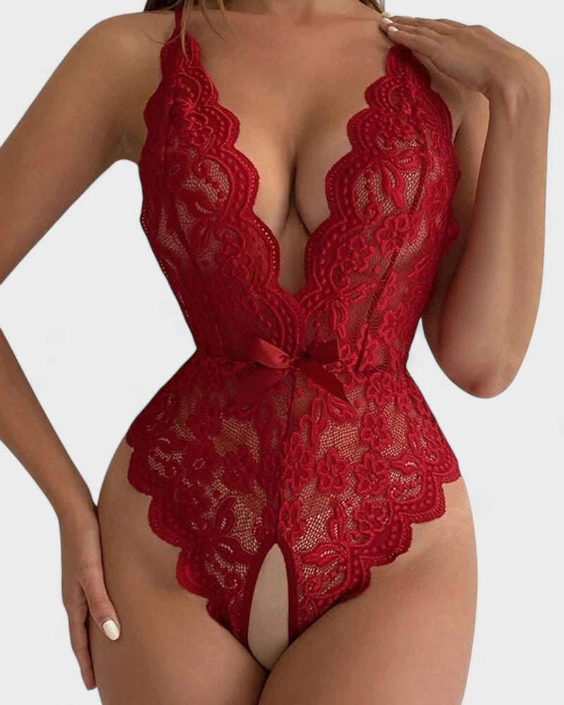 אגנס | בודיי בגד גוף בצבע בז' עם שרוול קצר ללא צווארון