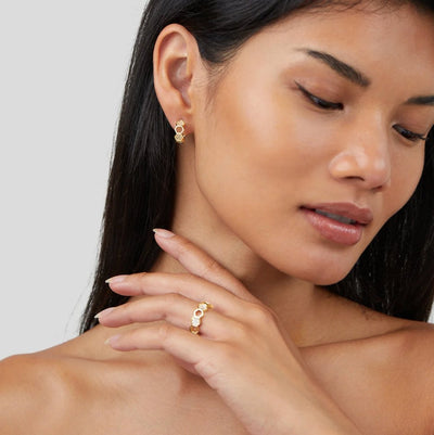 בינה - טבעת זהב וקריסטל