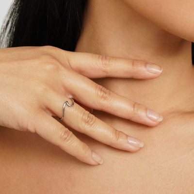 טבעת גלי כסף אימארי